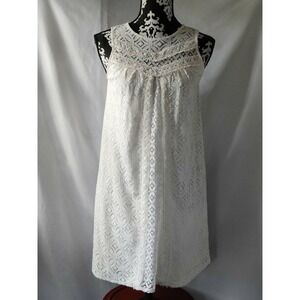Xhilaration Lace Overlay Lined Sheath‎ Dress Sleeveless White Womens Size Small
